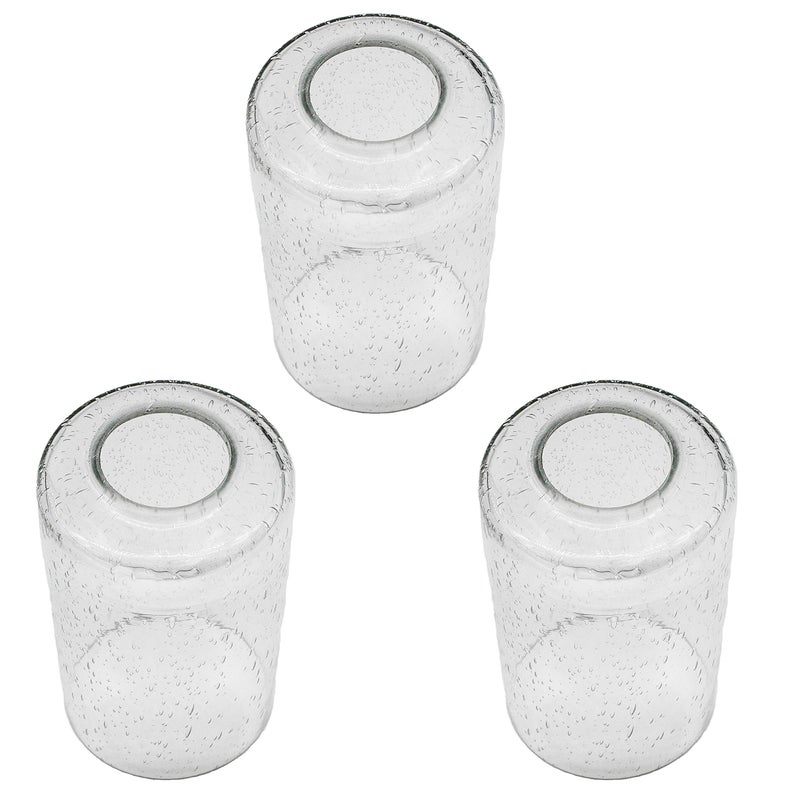 LEDUPDATES Bubble Seeded Glass Shade, LEDupdates 3 Packs Clear Cylinder for Light Fixture Glass replacement 1" 5/8 fitter - Image 1